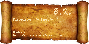 Barnert Kristóf névjegykártya